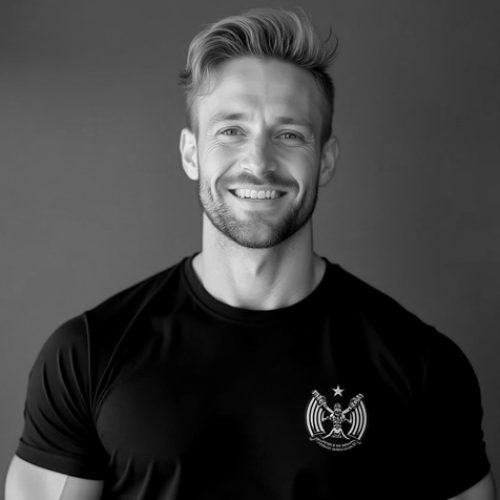 Freepik Design A Blond Man Wearing A Black Tshirt With A G 20941